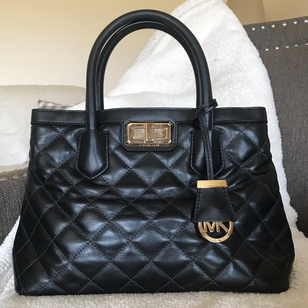 Michael Kors Medium Quilted Leather Satchel!